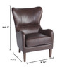 Morgan Wingback Chair, Chocolate Brown