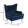 Wyatt Wingback Chair, Dark Blue