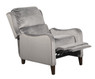 Tommy Hilfiger Eddington Modern Recliner Chair with Nailheads, Two-Toned Smoke Gray Velvet and Linen