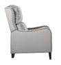 Tommy Hilfiger Eddington Modern Recliner Chair with Nailheads, Two-Toned Smoke Gray Velvet and Linen