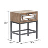 Tommy Hilfiger Hayworth Mirrored Side Table, Ash Gray