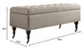 Elle Decor Collette Tufted Storage Bench in French Linen