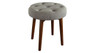 Elle Decor Penelope Round Tufted Stool - Storm Gray