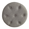 Elle Decor Penelope Round Tufted Stool - Storm Gray