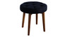 Elle Decor Penelope Round Tufted Stool - Rich Navy
