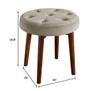 Elle Decor Penelope Round Tufted Stool - Warm Taupe