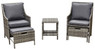 Elle Décor Vallauris Outdoor 5-Piece Set with Cushions in Gray
