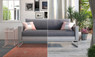 Elle Decor Tropez Outdoor Mesh Sofa, French Gray Mesh