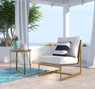 Elle Decor Mirabelle Outdoor Side Table, French Gold