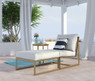 Elle Decor Mirabelle Outdoor Ottoman, French Gold