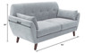 Elle Decor 73" Mid-Century Modern Amelie Sofa in Light Gray
