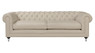 Elle Decor Amery Tufted Sofa, Bonded Leather, French Ivory