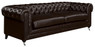 Elle Decor Amery Tufted Sofa, Bonded Leather, French Brown