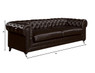 Elle Decor Amery Tufted Sofa, Bonded Leather, French Brown