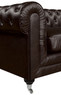 Elle Decor Amery Tufted Sofa, Bonded Leather, French Brown