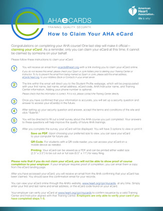 The How To's for Claiming Your AHA ECard