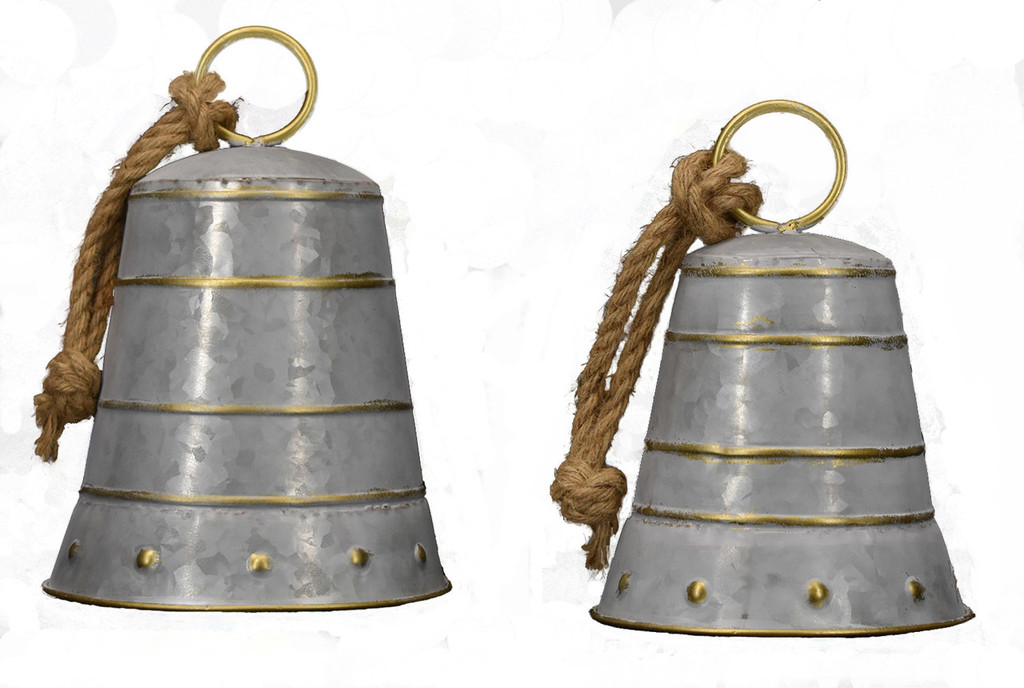 FARMHOUSE BELLS - S/2 - 9" X 9.5", 7.6" X 7.8"