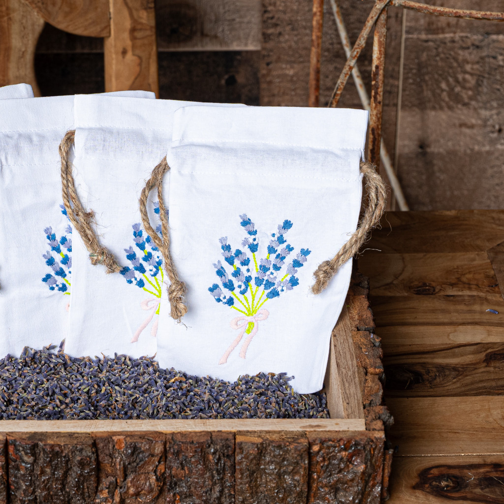 LAVENDER SACHET BAG - DRAWSTRING - 4.25 INCH X 6.25 INCH