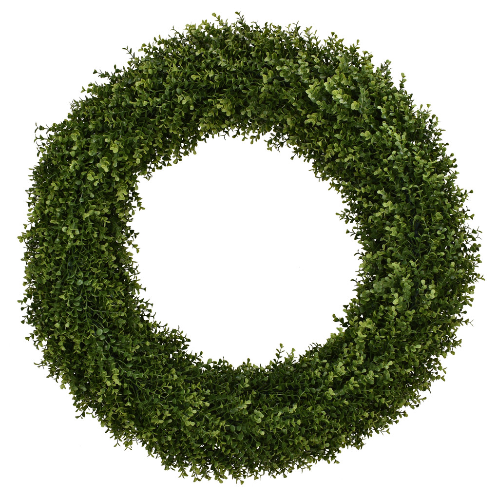 FAUX BOXWOOD ROUND WREATH - 32 INCH