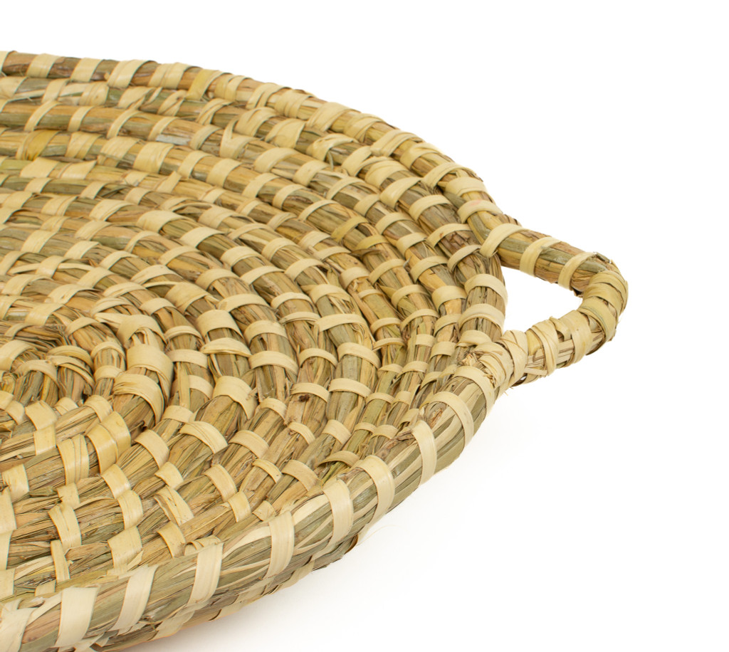 SEAGRASS OVAL TRAY WITH HANDLES