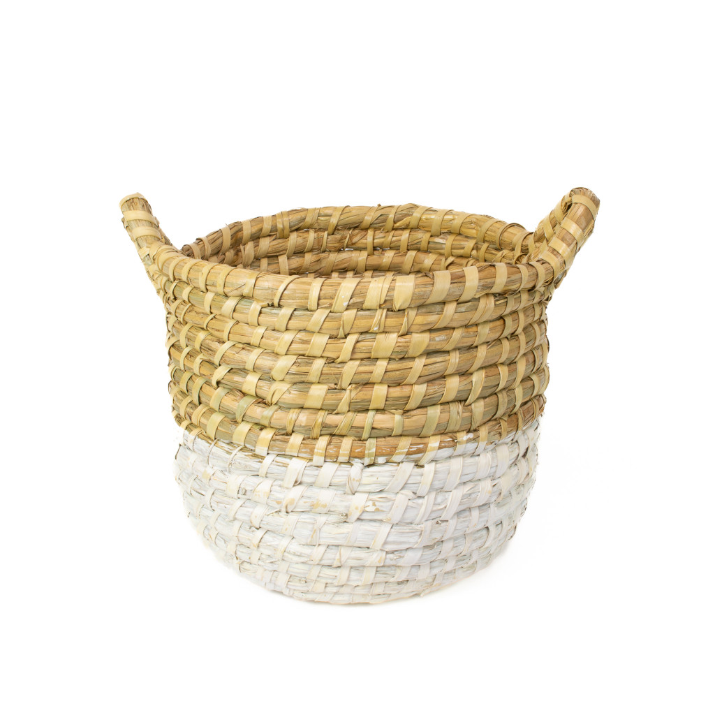 SEAGRASS ROUND TOTE BASKET - MEDIUM - 11 X 12"