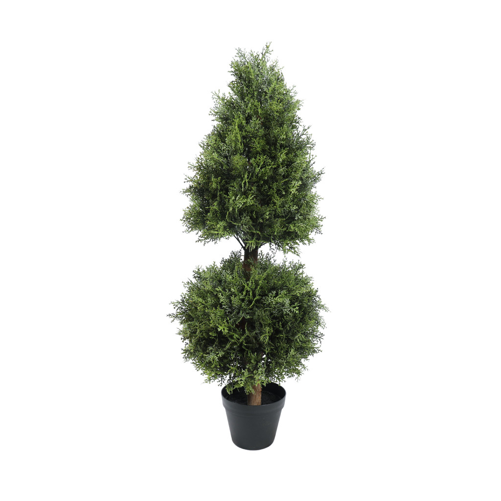 UV CYPRESS MIXED CONE AND BALL 36 INCH TOPIARY