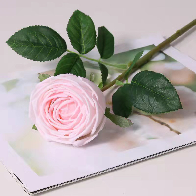 REAL TOUCH GARDEN ROSE - SOFT PINK 17 INCH - Mills Floral Company