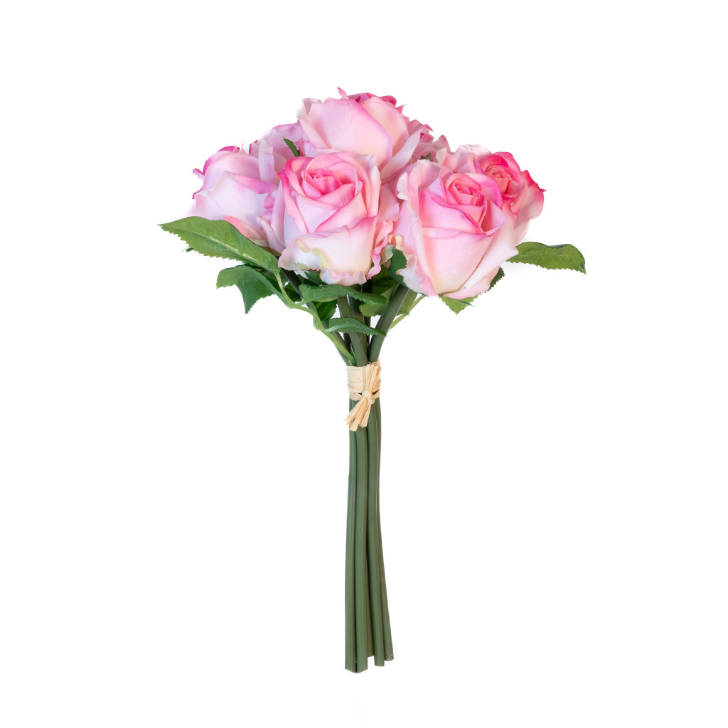 REAL TOUCH ISABEL 12 INCH BOUQUET - LIGHT PINK - 7 BLOOMS