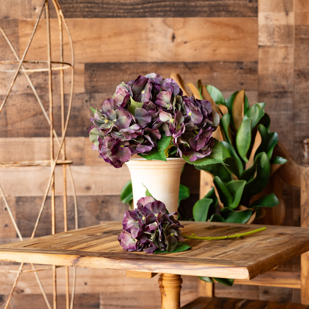 REAL TOUCH HYDRANGEA - ANTIQUE BURGUNDY - 6 INCH X 14 INCH
