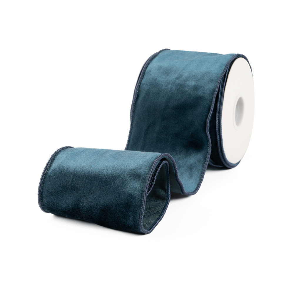 VELVET RIBBON 4" X 10 YD - MARINE BLUE