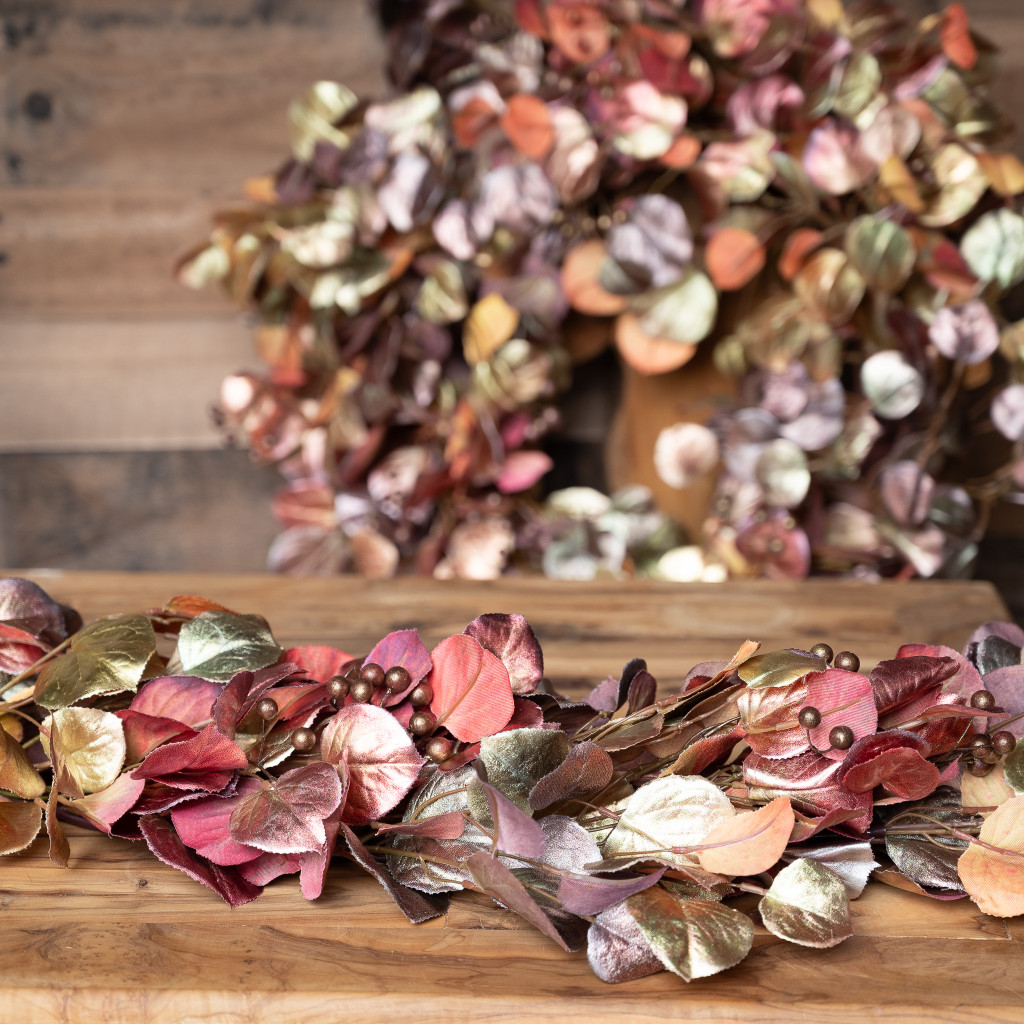 OMBRE LEAF GARLAND - BROWN AND GOLD - 50 INCH