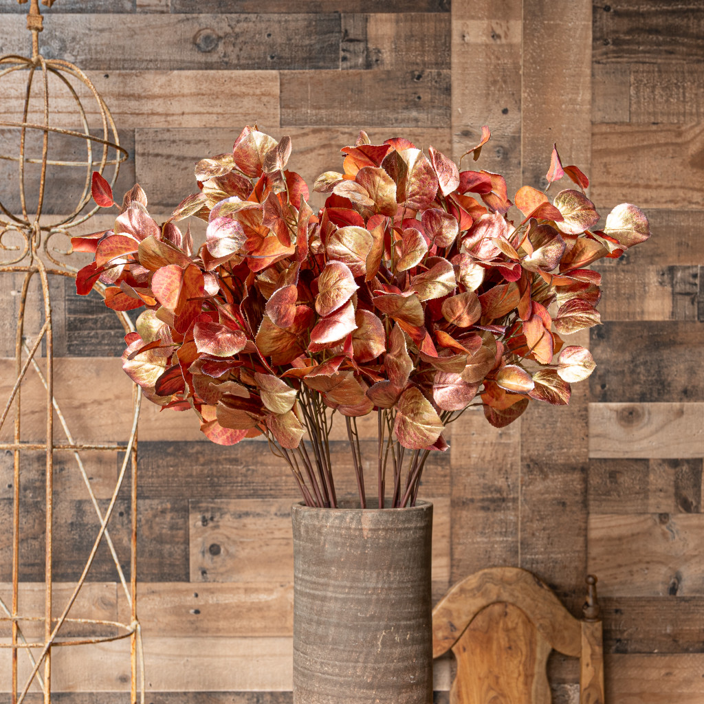 OMBRE LEAF SPRAY - PINK AND GOLD - 30 INCH