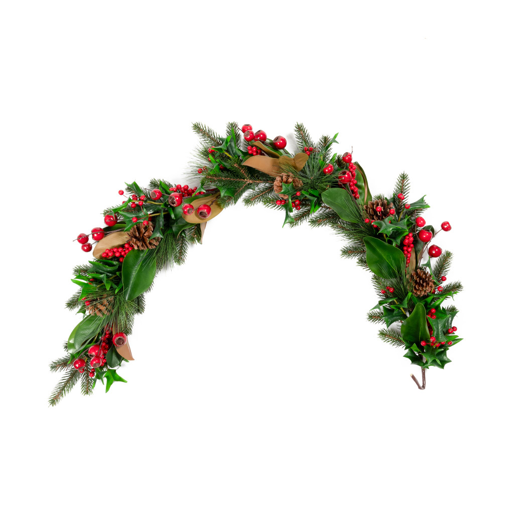 MAGNOLIA & RED BERRY GARLAND - 58 INCH