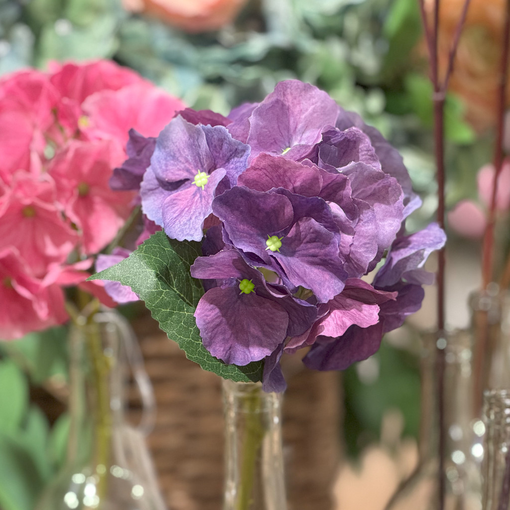REAL TOUCH HYDRANGEA  - VIOLET - 14 INCH