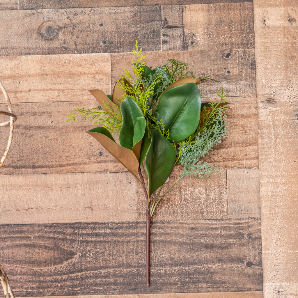 MAGNOLIA EVERGREEN LEAF SPRAY - 16 INCH