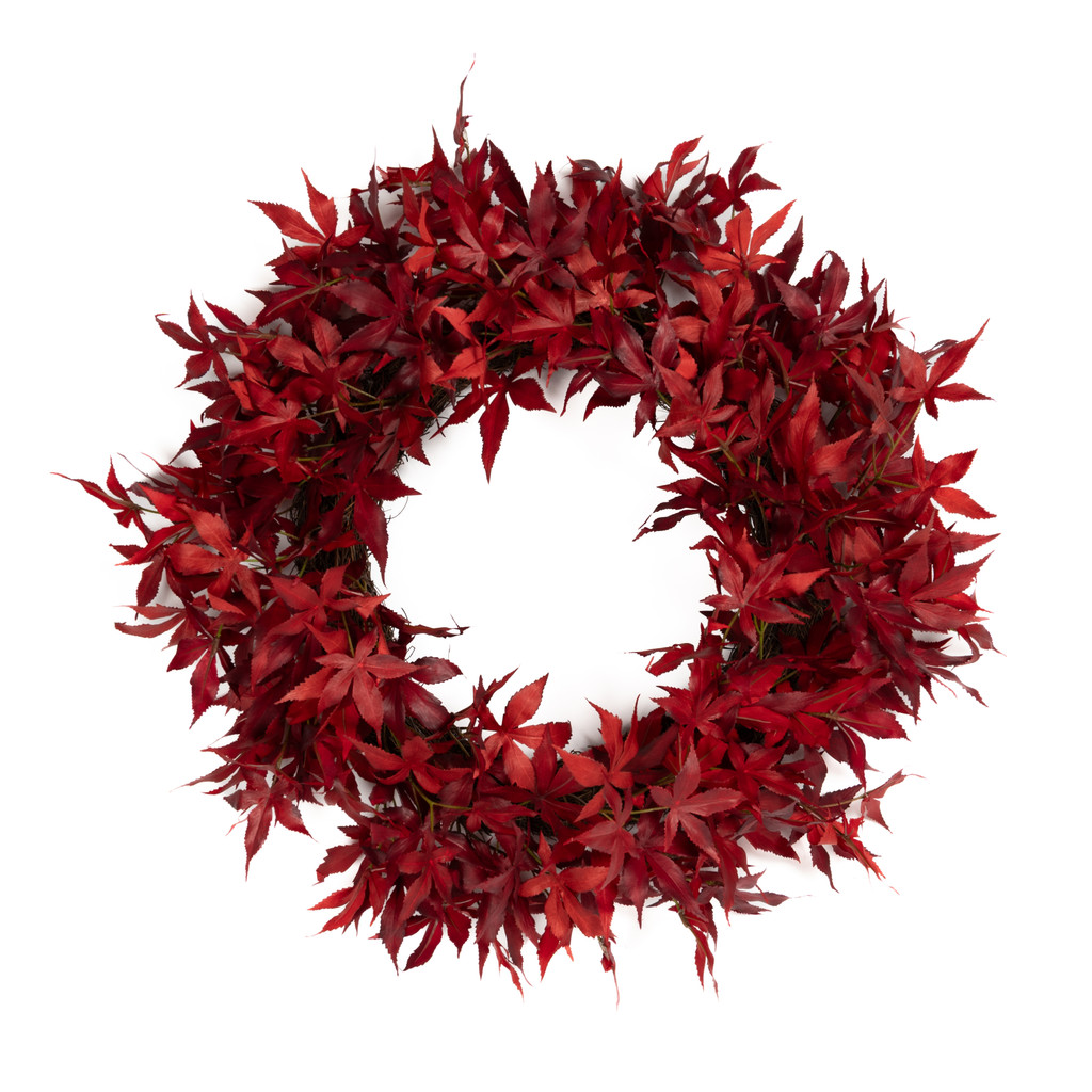 Japanese Maple Leaf Wreath Red 26 Inch