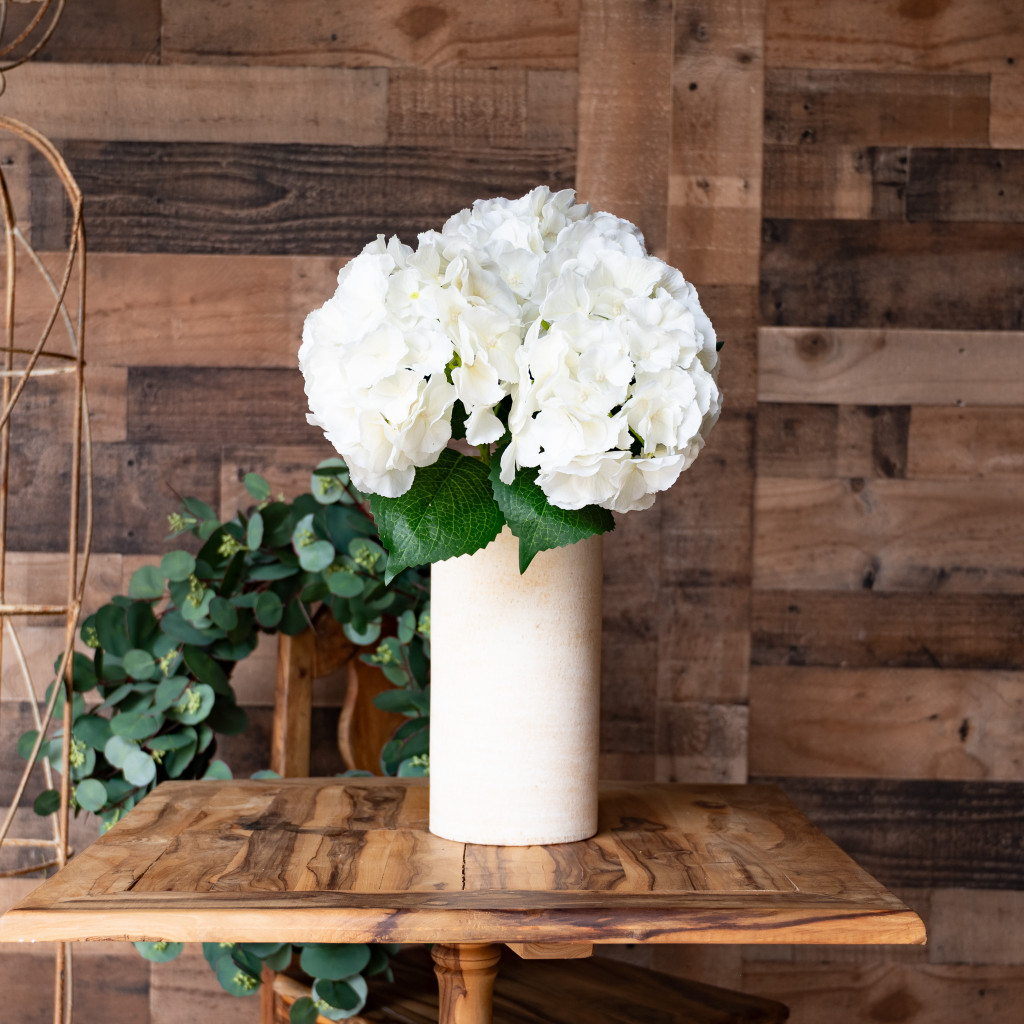 REAL TOUCH HYDRANGEA 20 INCH IVORY