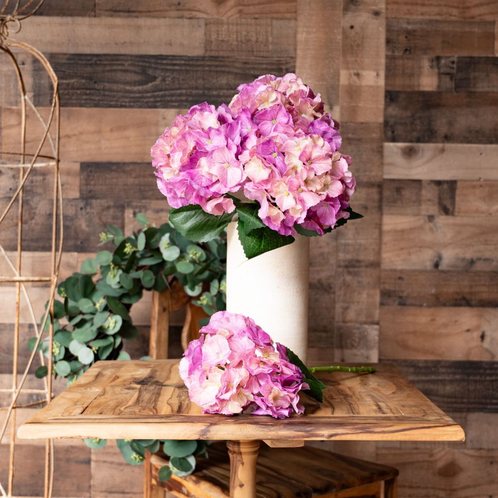 REAL TOUCH HYDRANGEA 20 INCH PLUM