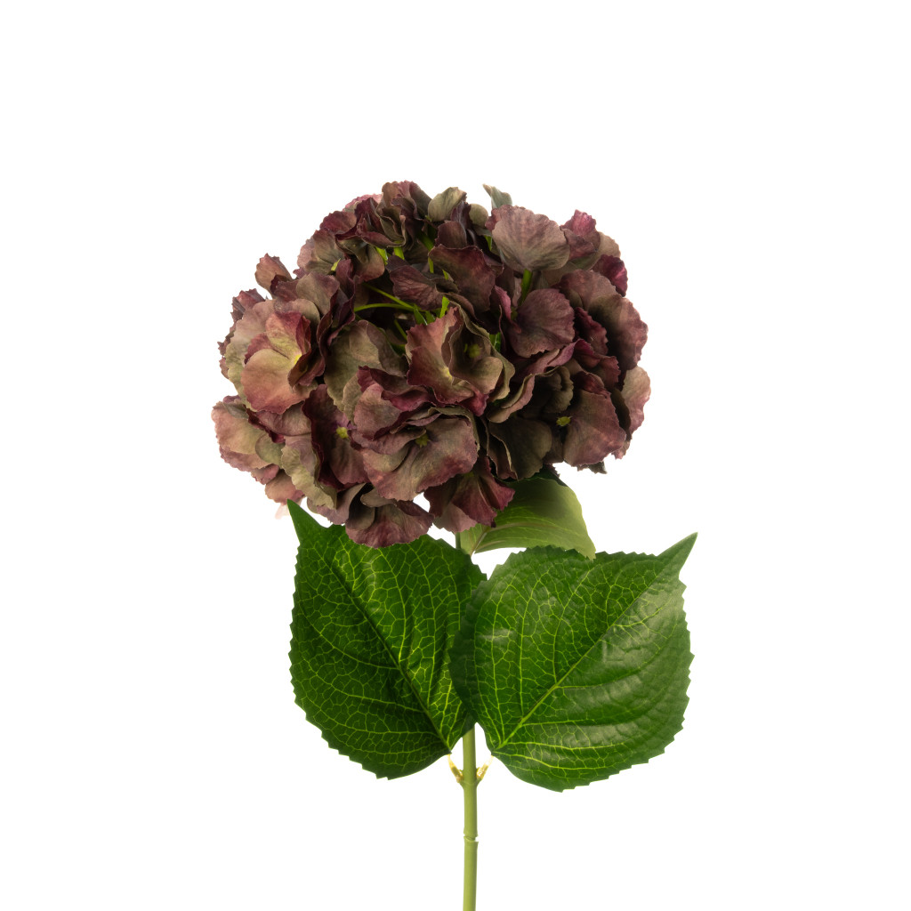 REAL TOUCH HYDRANGEA 29 INCH ANTIQUE BURGUNDY