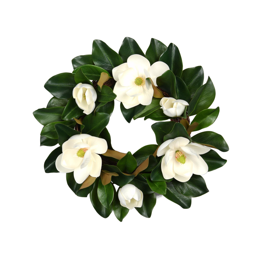 MAGNOLIA BLOOMS WREATH - 24 INCH