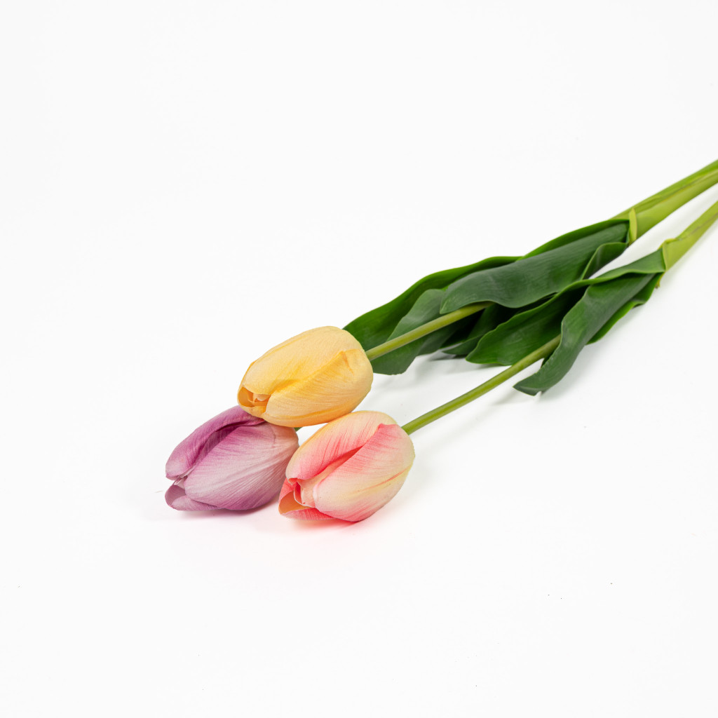 NATURAL TOUCH TULIP - 23.5 INCH - PASTEL TRIO (36 STEMS)