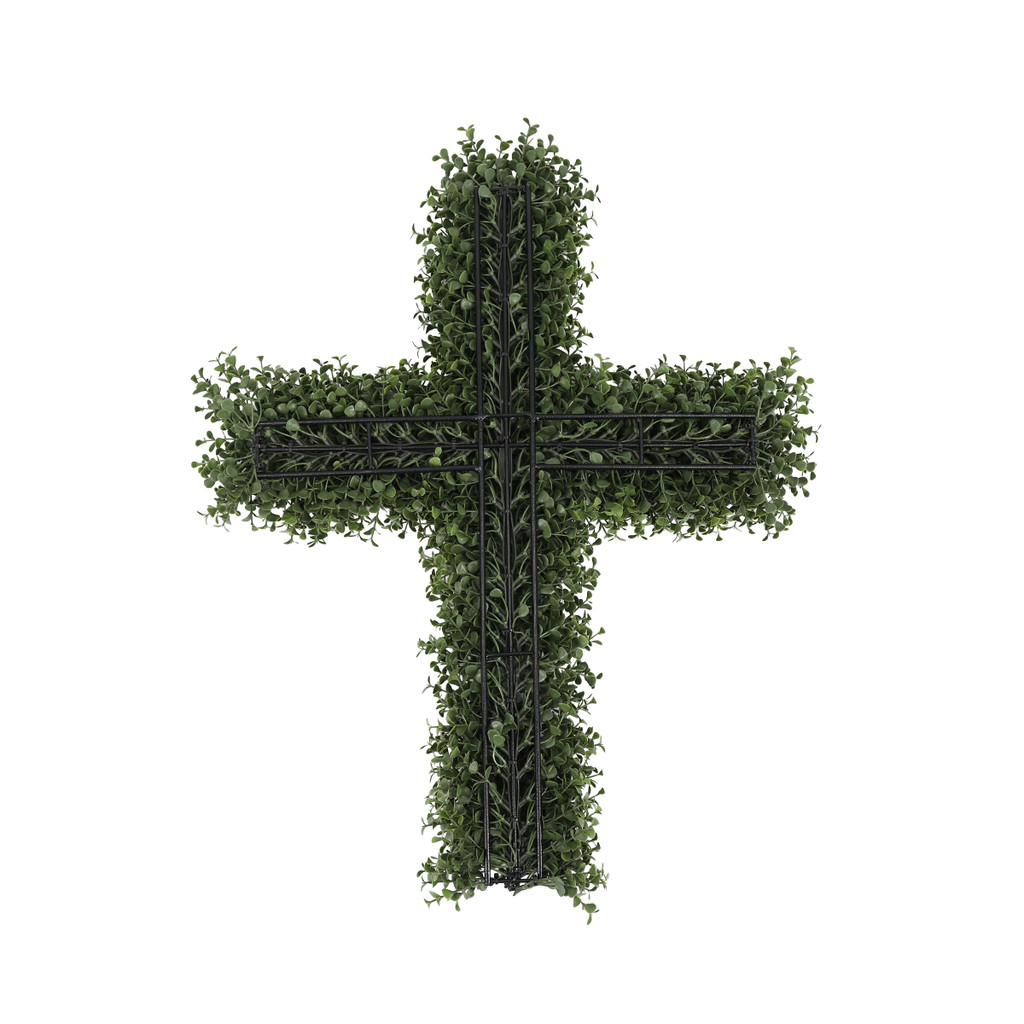 Boxwood Cross Wreath Everlux UV 20 Inch