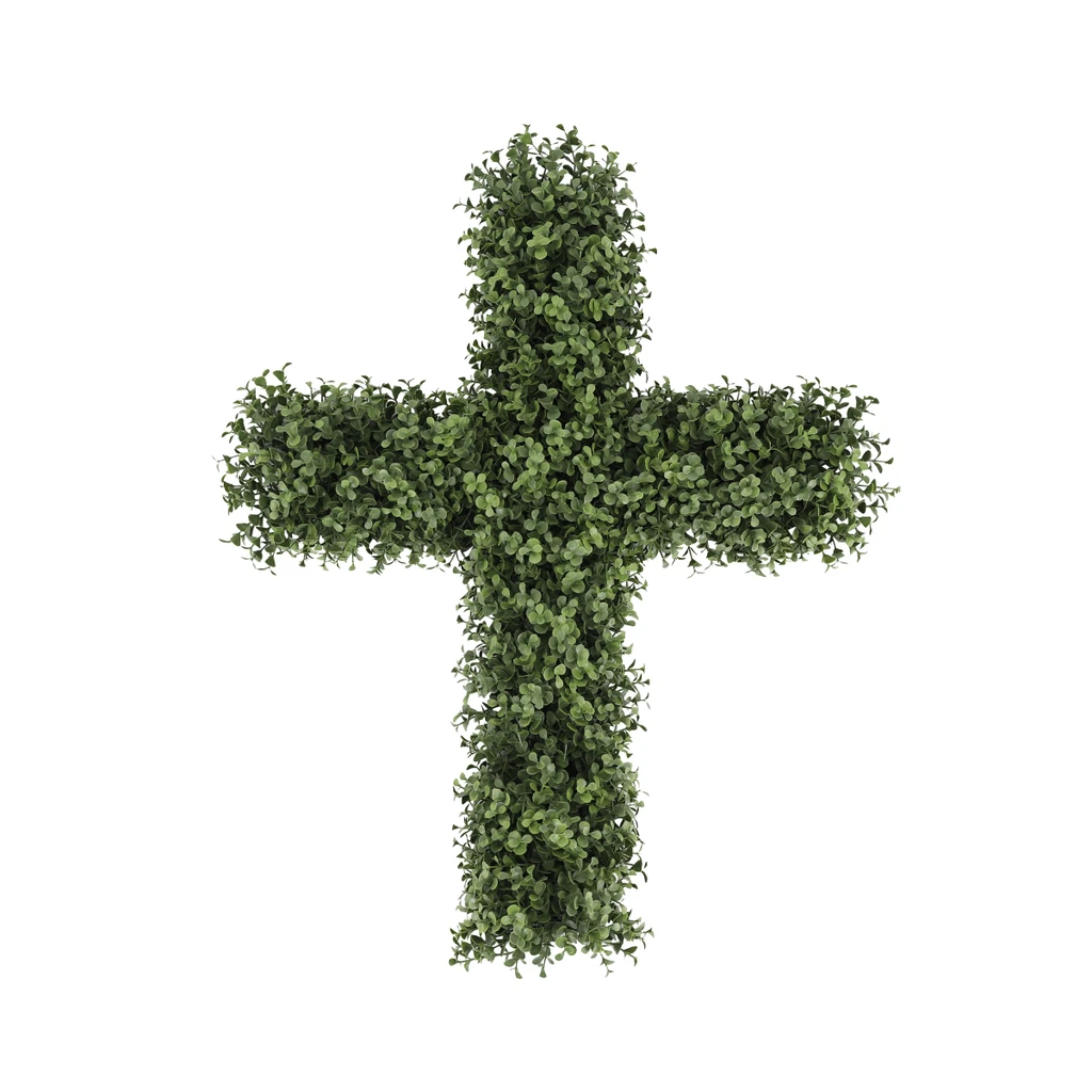 Boxwood Cross Wreath Everlux UV 20 Inch