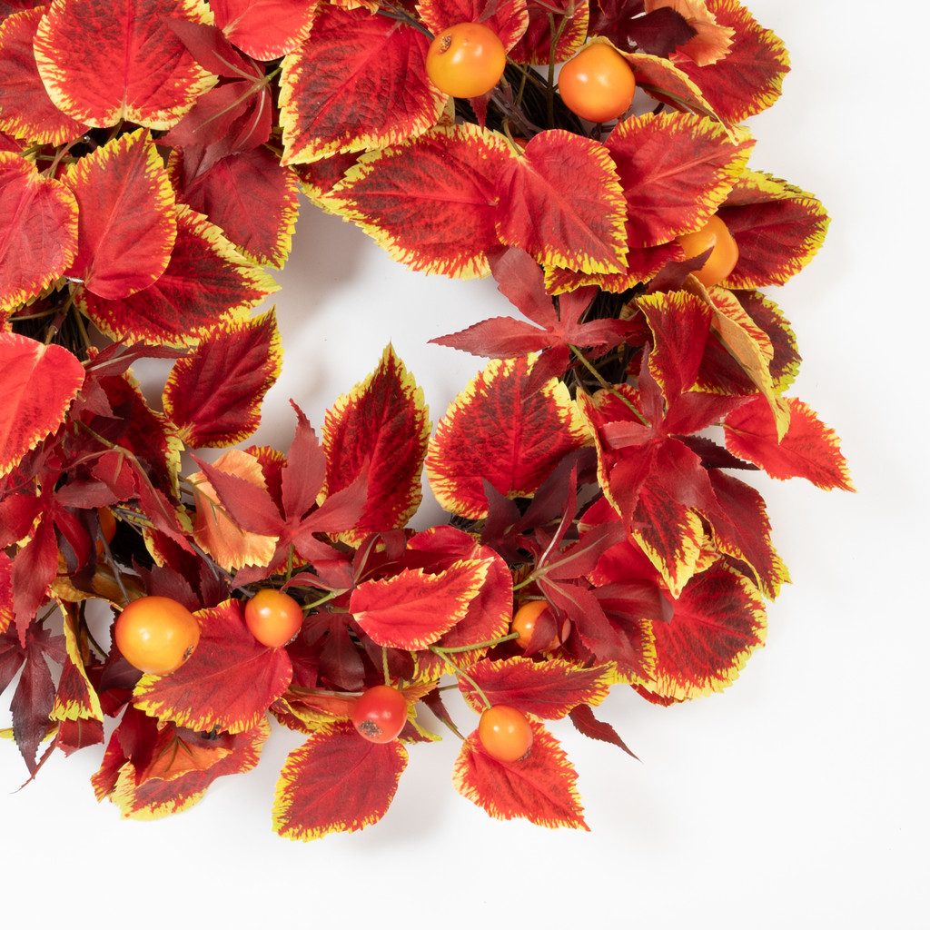 Perilla Leaf Harvest Wreath 21 Inch