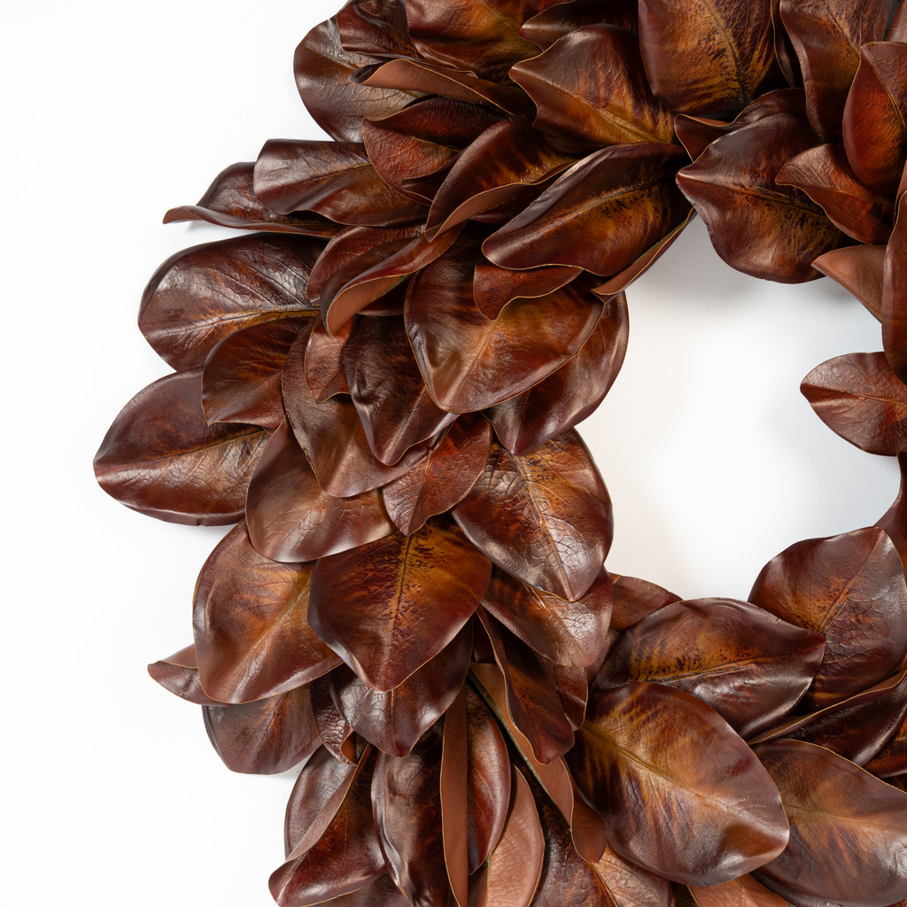 Magnolia Leaf Wreath Bourbon 27 Inch