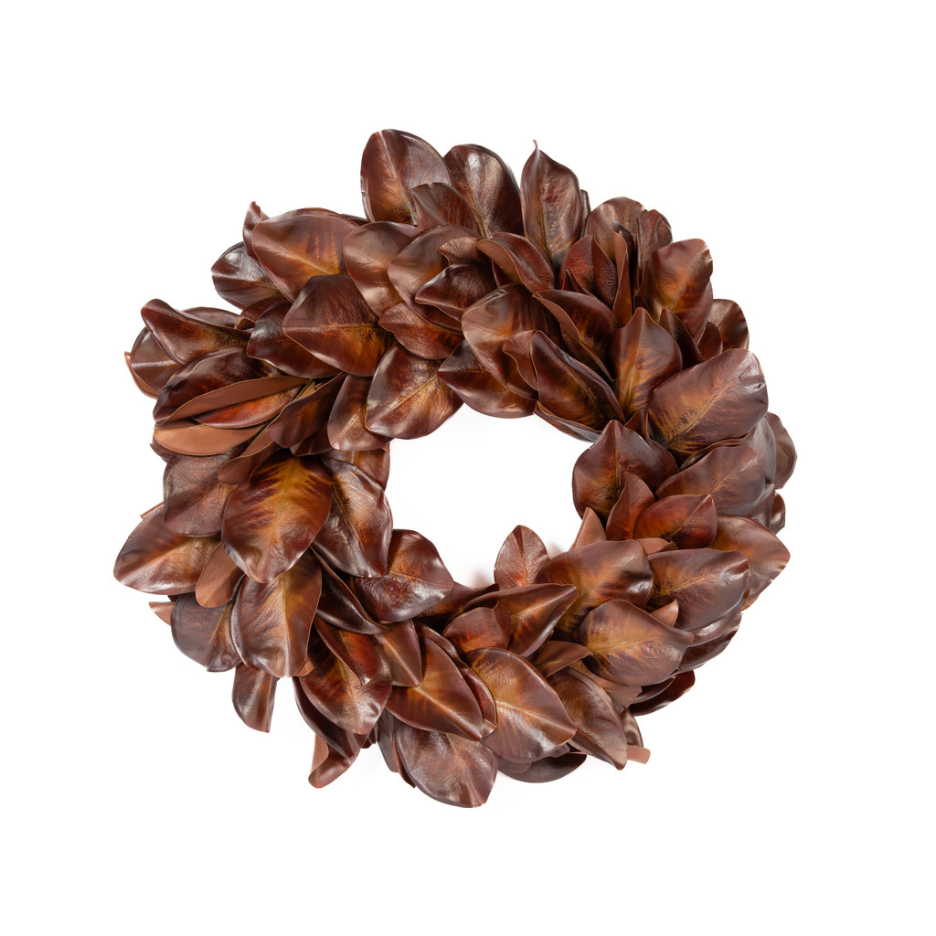 Magnolia Leaf Wreath Bourbon 27 Inch