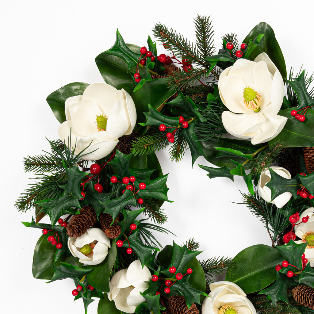 Magnolia Holiday Wreath 26 Inch