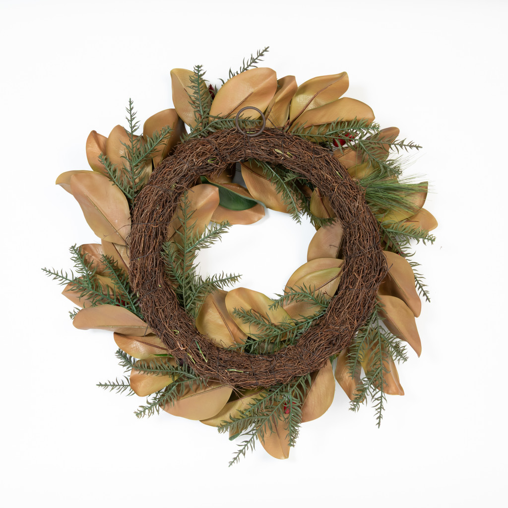 Magnolia Festive Holiday Wreath 24 Inch