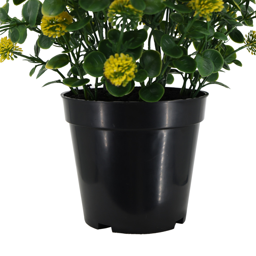 Clover Potted UV Plant 13.5 Inch Yellow