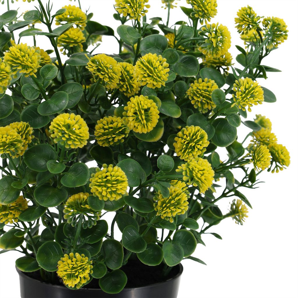 Clover Potted UV Plant 13.5 Inch Yellow